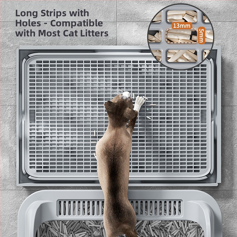 Подложка за котешка тоалетна против пръски, двуслойна подложка за контрол на котешка тоалетна, масичка за котешка тоалетна, специално за леген за котешка тоалетна