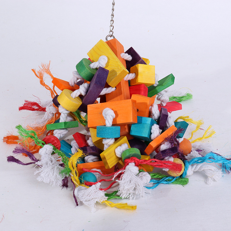 Папагал доставя играчка за хапане, дъвчеща люлка, клетка за птици, дървена играчка за птици, външна търговия, Amazon гореща продажба, комбиниран костюм