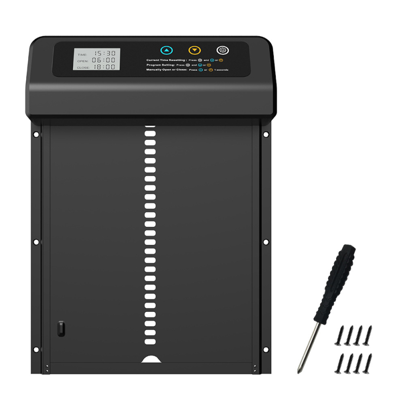 Ușă electrică pentru casă de pui, vânzare transfrontalieră, fierbinte, de uz casnic, din aliaj de aluminiu, cu temporizare inteligentă, cu ridicare automată a ușii de pui