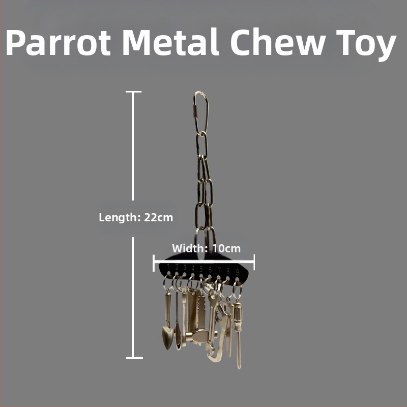 Metalna igračka za žvakanje za papige srednje i velike veličine, King Kong siva papiga, Amazon, edukativni privjesak s okvirom za ptičji kavez za ublažavanje stresa i dosade