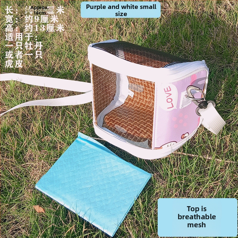 Xuan Fengi väljaminev papagoi kaasaskantav linnukott tiigri nahast pesakott hingav läbipaistev õlakott pojengipuurist nähtav neli aastaaega