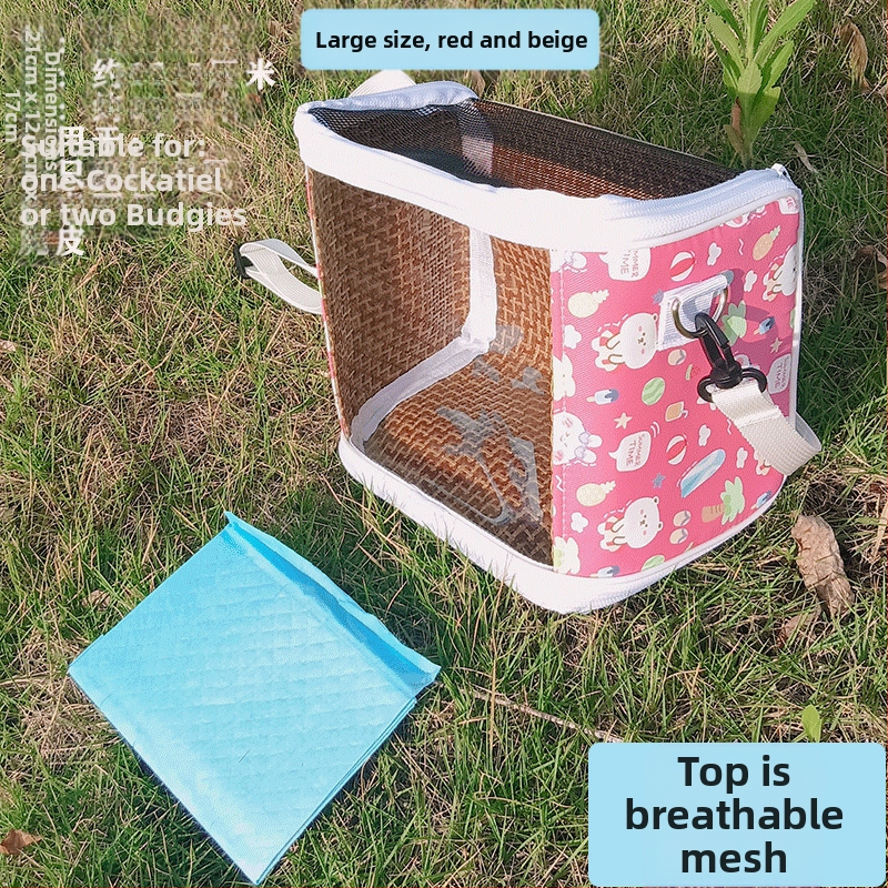 Xuan Fengi väljaminev papagoi kaasaskantav linnukott tiigri nahast pesakott hingav läbipaistev õlakott pojengipuurist nähtav neli aastaaega