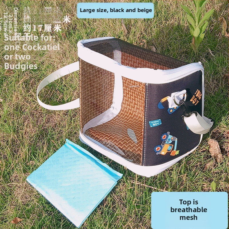 Xuan Fengi väljaminev papagoi kaasaskantav linnukott tiigri nahast pesakott hingav läbipaistev õlakott pojengipuurist nähtav neli aastaaega