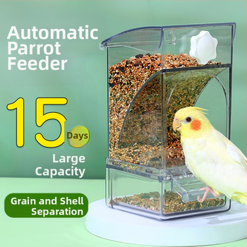 Papagoisöötja lindude toidukast Automaatne rippuv uus lindude söötja pritsmekindel kauss ja pott terade kestade eraldamine lindude toitmine