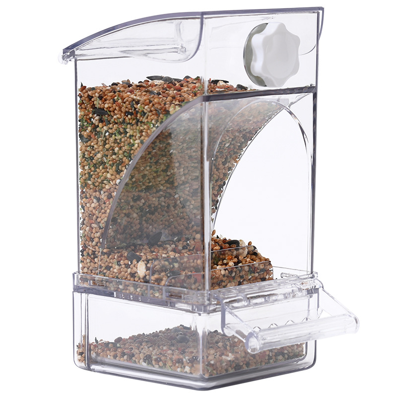 Papagoisöötja lindude toidukast Automaatne rippuv uus lindude söötja pritsmekindel kauss ja pott terade kestade eraldamine lindude toitmine