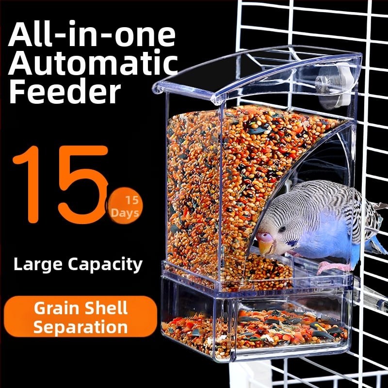 Papagoisöötja lindude toidukast Automaatne rippuv uus lindude söötja pritsmekindel kauss ja pott terade kestade eraldamine lindude toitmine