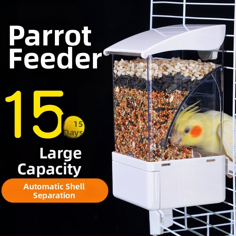 Papagoisöötja lindude toidukast Automaatne rippuv uus lindude söötja pritsmekindel kauss ja pott terade kestade eraldamine lindude toitmine