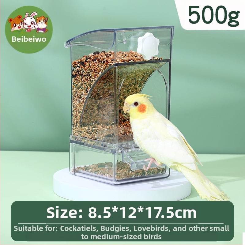 Papagoisöötja lindude toidukast Automaatne rippuv uus lindude söötja pritsmekindel kauss ja pott terade kestade eraldamine lindude toitmine