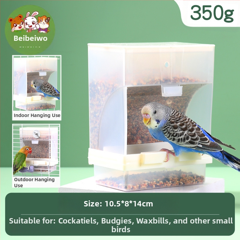 Papagoisöötja lindude toidukast Automaatne rippuv uus lindude söötja pritsmekindel kauss ja pott terade kestade eraldamine lindude toitmine