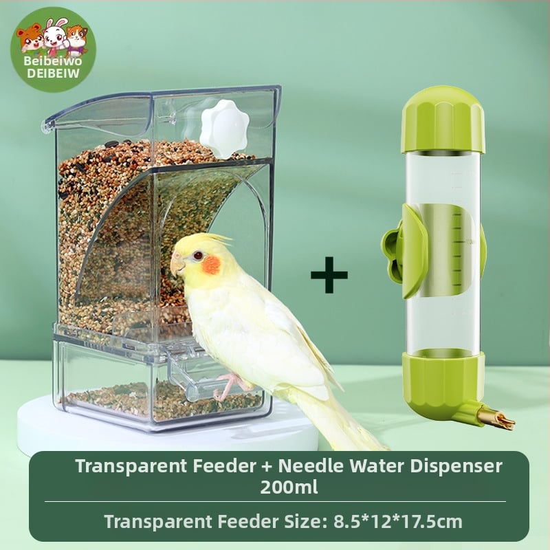 Papagoisöötja lindude toidukast Automaatne rippuv uus lindude söötja pritsmekindel kauss ja pott terade kestade eraldamine lindude toitmine