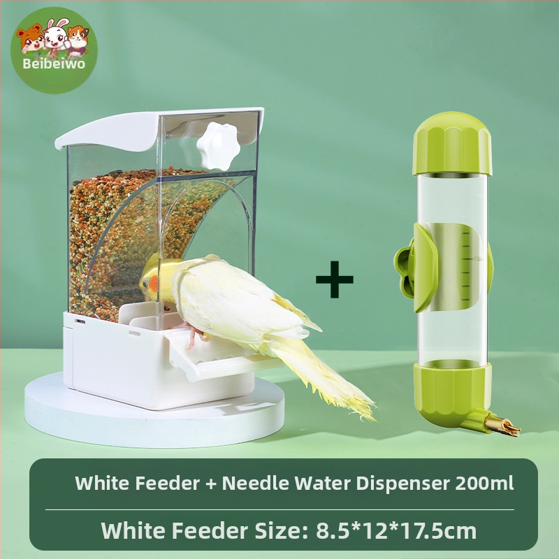 Papagoisöötja lindude toidukast Automaatne rippuv uus lindude söötja pritsmekindel kauss ja pott terade kestade eraldamine lindude toitmine