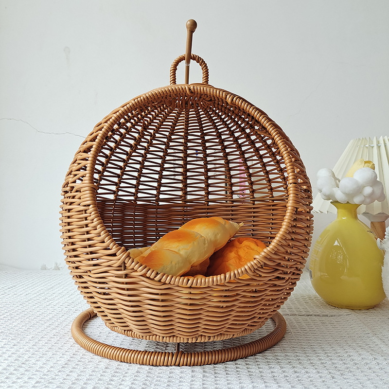 Rotango kačių narvas, namų apyvokos reikmuo, mažas butas, kačių lizdas, pakabinamas krepšelis, pusiau uždaras, „Four Seasons“ universalus, nuimamas ir plaunamas mini kačių lizdo papuošimas