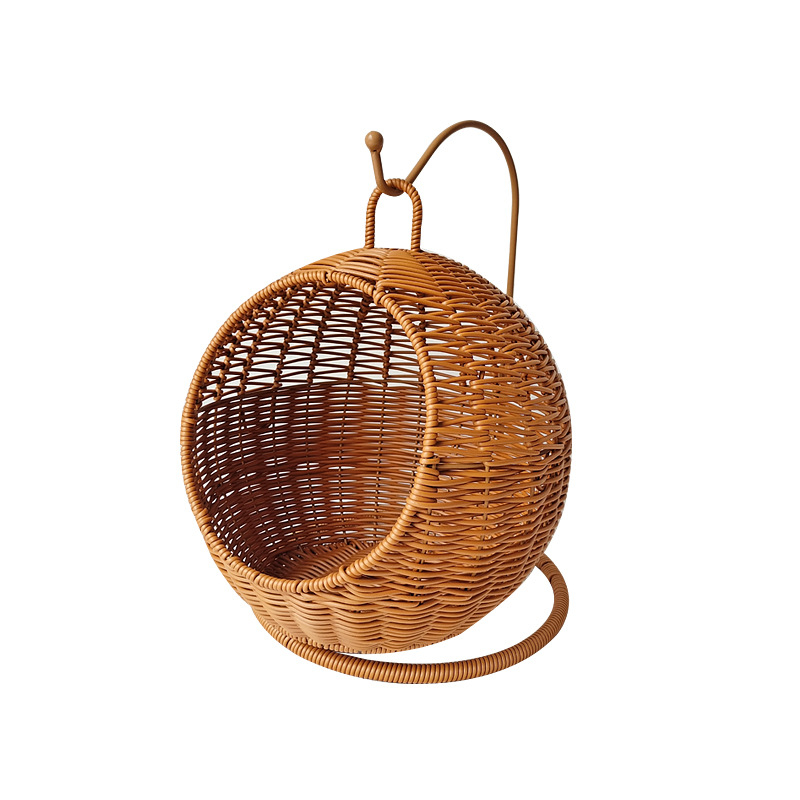 Rotango kačių narvas, namų apyvokos reikmuo, mažas butas, kačių lizdas, pakabinamas krepšelis, pusiau uždaras, „Four Seasons“ universalus, nuimamas ir plaunamas mini kačių lizdo papuošimas