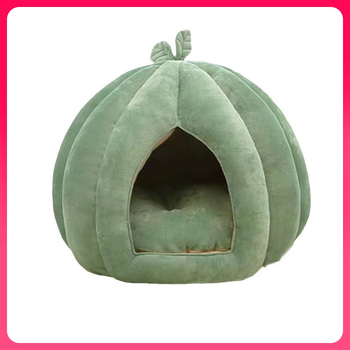 ✅ Φωλιά γάτας κολοκύθας σε σχήμα φύλλου, χειμερινό ζεστό ημι-κλειστό κρεβάτι γάτας, αφαιρούμενο και πλενόμενο, γενικής χρήσης φωλιά κατοικίδιων για γάτες για όλες τις εποχές