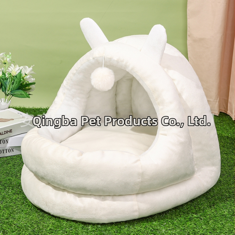 Гнездо за котка тип „заешко ухо“ за четири сезона, универсална къща за котки, гнездо за домашни любимци, полузатворено, зимно топло, интернет, къща за котки знаменитости, легло за котки