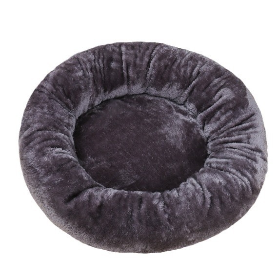 Okrugli kratki plišani krevet od arktičkog flisa s mekim jastukom za kavez za četiri godišnja doba, topli krevet za mačke i male pse