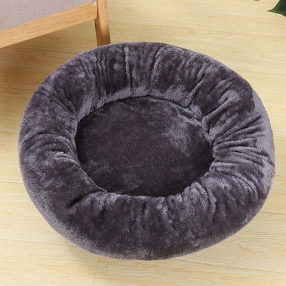 Okrugli kratki plišani krevet od arktičkog flisa s mekim jastukom za kavez za četiri godišnja doba, topli krevet za mačke i male pse