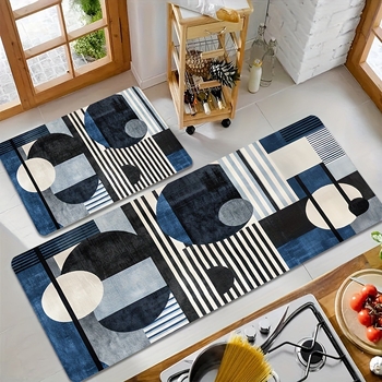 Διασυνοριακό χαλάκι κουζίνας αμερικανικού στιλ Amazon, μινιμαλιστικό, μακρύ, ανθεκτικό στη φθορά, αντιολισθητικό, σετ δύο τεμαχίων, χονδρικής, έτοιμο προς πώληση