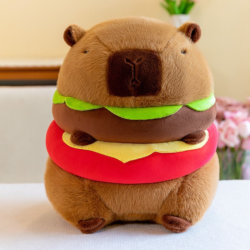 Hamburgeru sviestmaize Kabibala Hamburger Ūdens jūrascūciņas lelle Jauka plīša rotaļlieta Vīriešu un sieviešu dzimšanas dienas dāvanu lelle
