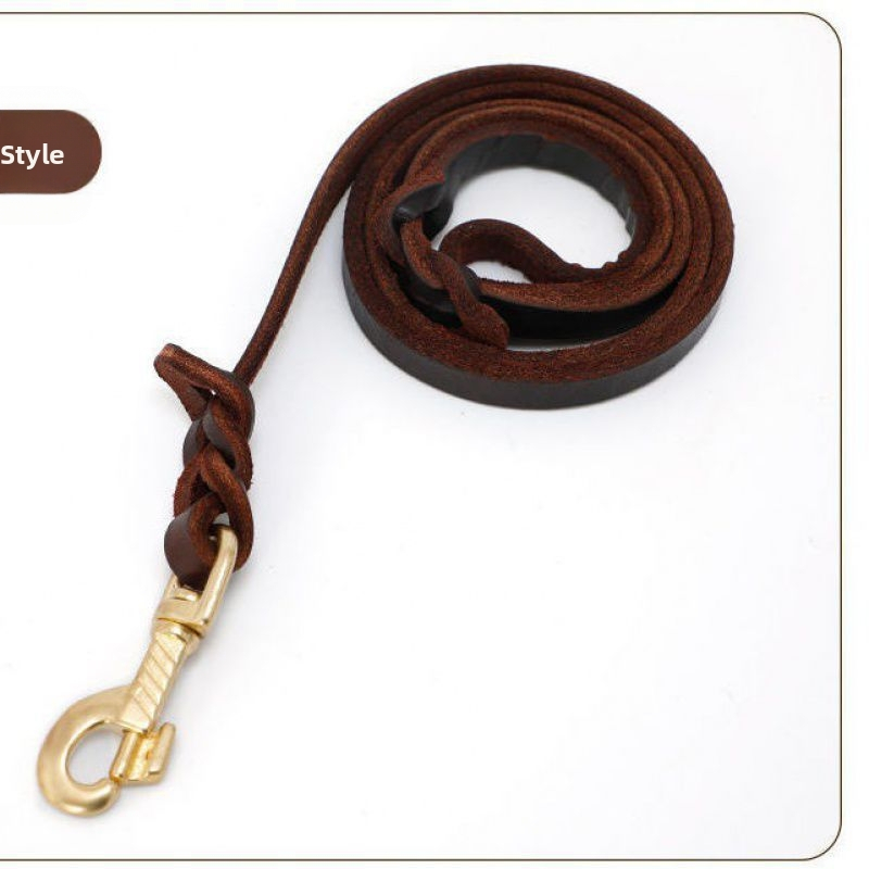 Pas za hodanje, univerzalni pas za konje, njemački ovčar, zlatni retriver, noseći sloj od mekane kravlje kože, vučno uže za pse, čelična kuka, bakrena kuka