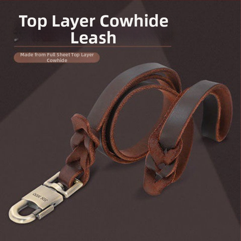 Pas za hodanje, univerzalni pas za konje, njemački ovčar, zlatni retriver, noseći sloj od mekane kravlje kože, vučno uže za pse, čelična kuka, bakrena kuka
