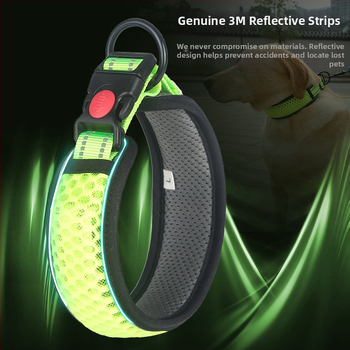 Κολάρο έλξης για σκύλους με κυψελωτό πλέγμα, αναπνεύσιμο, ρυθμιζόμενο για περπάτημα σκύλων, ανακλαστικό σχοινί κολάρου 3M, κατασκευαστής πηγής