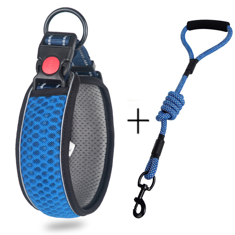 Ogrlica za vuču za kućne ljubimce od saćaste mreže, prozračna, za šetanje pasa, podesiva, 3M reflektirajuća, uže za ogrlicu, proizvođač izvora