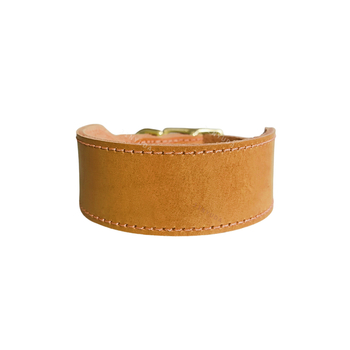 Διευρυμένο κολάρο λαγωνικού από δέρμα αγελάδας, κολάρο για κατοικίδια, κολάρο λαιμού σκύλου, ορειχάλκινο κούμπωμα από γνήσιο δέρμα