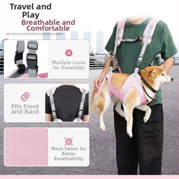 Σακίδιο πλάτης για σκύλους με ρυθμιζόμενο μήκος δεύτερης γενιάς για διασυνοριακά κατοικίδια, καλοκαιρινή, αναπνεύσιμη τσάντα γάτας σε απόθεμα