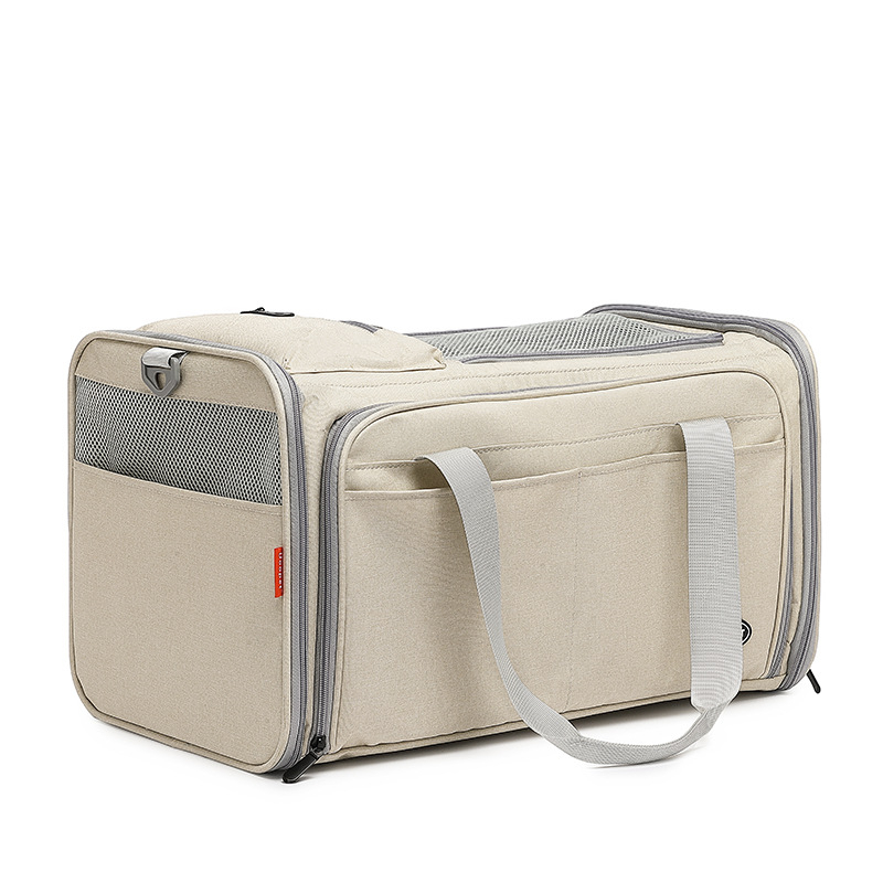 Tvornička dvostrana torba za nošenje kućnih ljubimaca, izravno s dvostrukim proširenjem, za van, prijenosna torba za mačke u automobilu velikog kapaciteta, za dvije mačke