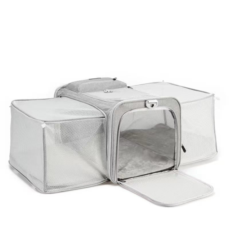 Tvornička dvostrana torba za nošenje kućnih ljubimaca, izravno s dvostrukim proširenjem, za van, prijenosna torba za mačke u automobilu velikog kapaciteta, za dvije mačke