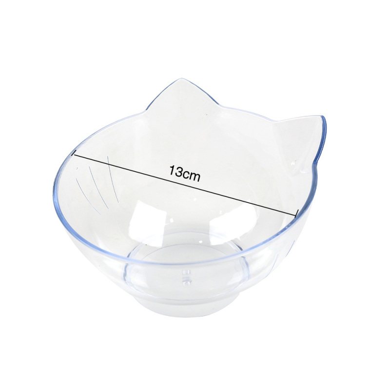 Купа за котки на едро за кучета и котки с високо гърло, неплъзгаща се, наклонена уста, питейна вода за хранене на котки, купа за хранене, двойна купа