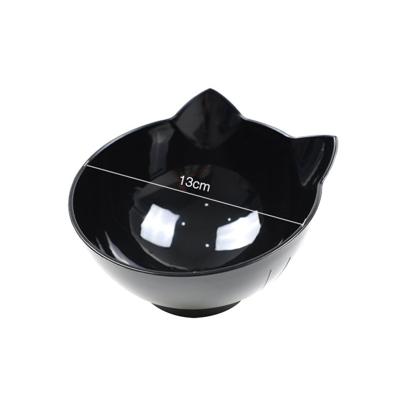 Купа за котки на едро за кучета и котки с високо гърло, неплъзгаща се, наклонена уста, питейна вода за хранене на котки, купа за хранене, двойна купа