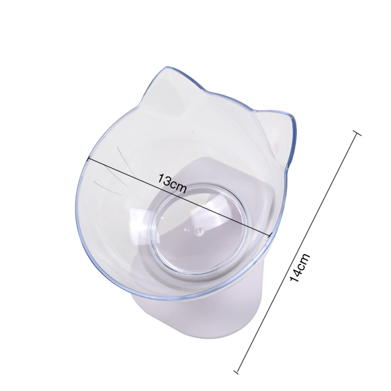 Купа за котки на едро за кучета и котки с високо гърло, неплъзгаща се, наклонена уста, питейна вода за хранене на котки, купа за хранене, двойна купа