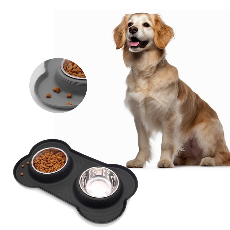 Zdjela za kućne ljubimce od nehrđajućeg čelika, dvostruka zdjela za 2 upotrebe, umivaonik za pse, zdjela za pse, zaštita od prevrtanja i prelijevanja, zdjela za rižu za pse, tanjur za hranu za mačke i pse
