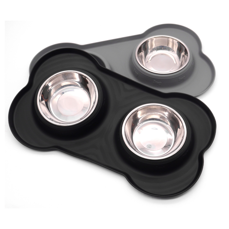 Zdjela za kućne ljubimce od nehrđajućeg čelika, dvostruka zdjela za 2 upotrebe, umivaonik za pse, zdjela za pse, zaštita od prevrtanja i prelijevanja, zdjela za rižu za pse, tanjur za hranu za mačke i pse