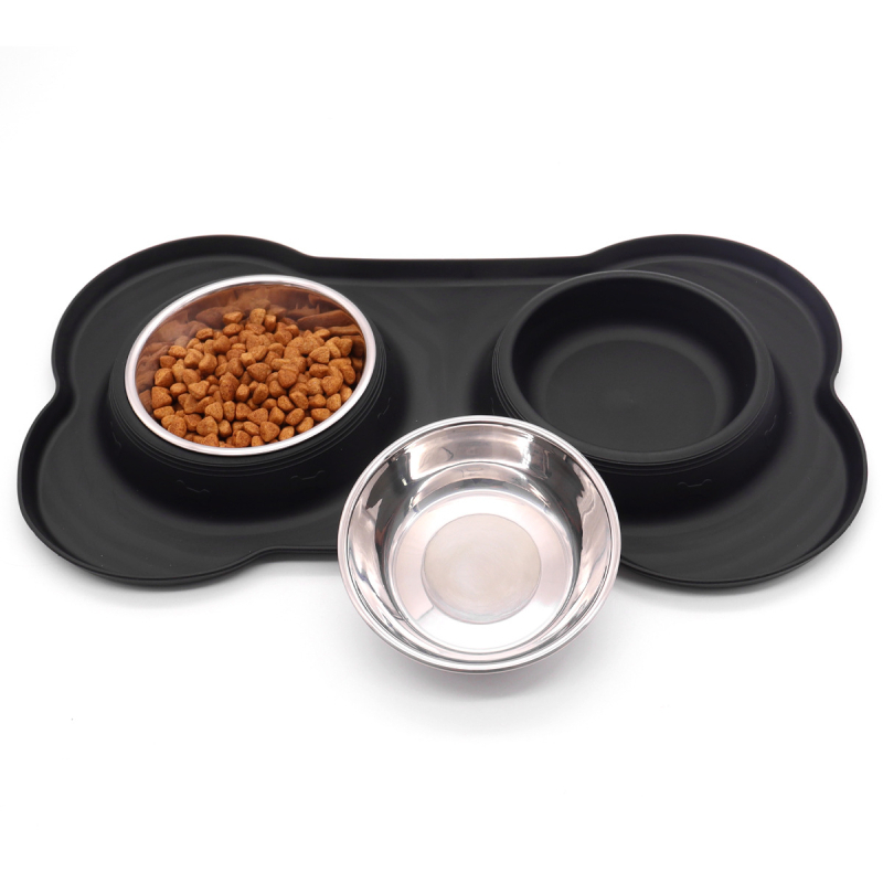 Zdjela za kućne ljubimce od nehrđajućeg čelika, dvostruka zdjela za 2 upotrebe, umivaonik za pse, zdjela za pse, zaštita od prevrtanja i prelijevanja, zdjela za rižu za pse, tanjur za hranu za mačke i pse