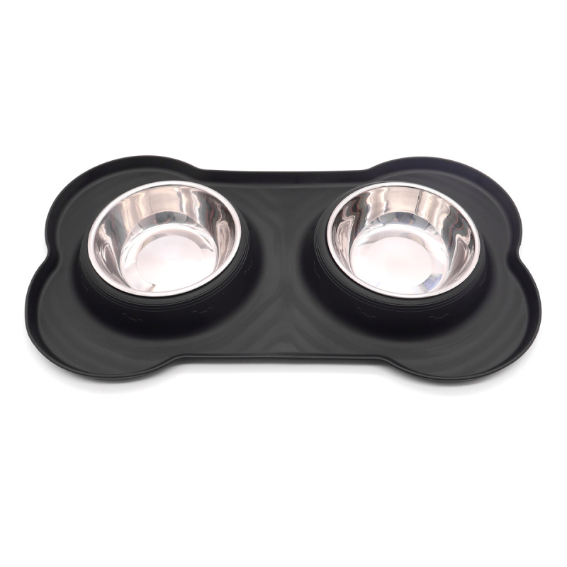 Zdjela za kućne ljubimce od nehrđajućeg čelika, dvostruka zdjela za 2 upotrebe, umivaonik za pse, zdjela za pse, zaštita od prevrtanja i prelijevanja, zdjela za rižu za pse, tanjur za hranu za mačke i pse