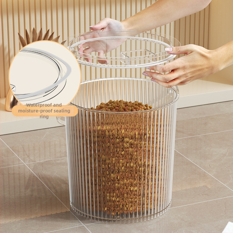 Домакински запечатан, устойчив на насекоми, влагоустойчив, прозрачен, визуален, за съхранение на кучешка храна, котешка храна, буркан за съхранение на храна за домашни любимци