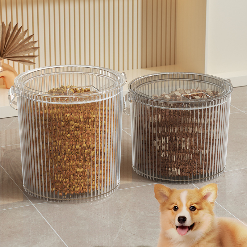 Kodumajapidamises suletud putukakindel niiskuskindel läbipaistev visuaalne koeratoidu kassitoidu säilitustünn lemmikloomatoidu säilituspurgi hoiukarp