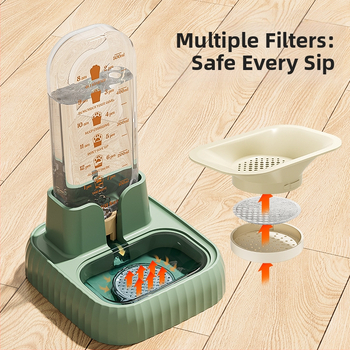 Всесезонен вътрешен сифон за домашни любимци, филтрация за циркулация на котки без мокра уста, голям капацитет, машина за вода за плюшено куче, прибори за хранене