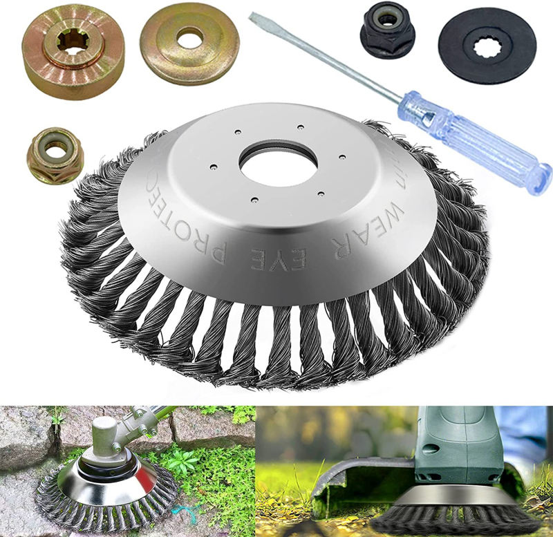 Vejapjovės vejapjovės galvutė, vielos dubenėlio tipo plieninė viela, rūdžių šalinimas, žolės galvutė, ravėjimo galvutė, vejapjovės krūmapjovės priedai