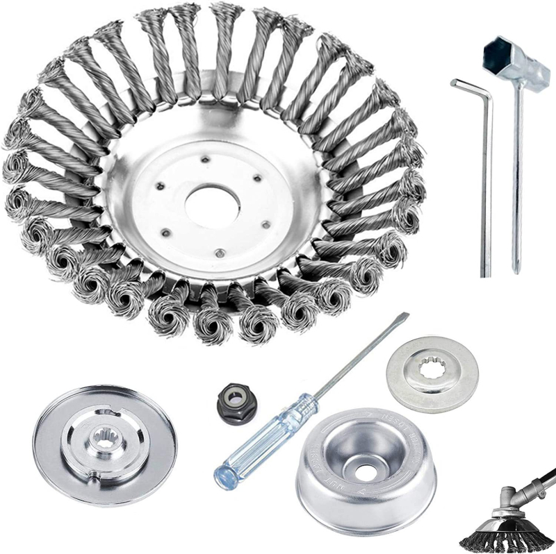 Vejapjovės vejapjovės galvutė, vielos dubenėlio tipo plieninė viela, rūdžių šalinimas, žolės galvutė, ravėjimo galvutė, vejapjovės krūmapjovės priedai