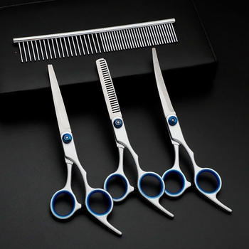 Директни продажби от фабриката Професионални ножици за подстригване на кучешка козина Извити ножици Стрижане на кучешки плюшени мечета Фризьорски инструменти за красота Ножици за домашни любимци