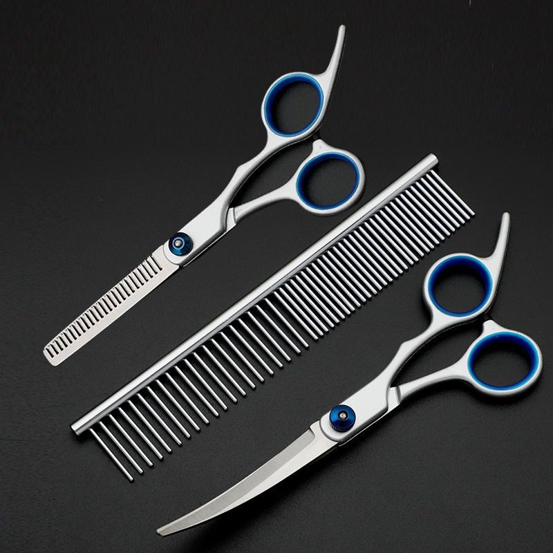 Директни продажби от фабриката Професионални ножици за подстригване на кучешка козина Извити ножици Стрижане на кучешки плюшени мечета Фризьорски инструменти за красота Ножици за домашни любимци