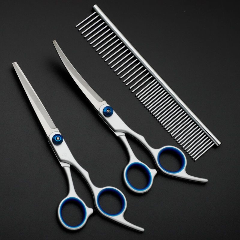Директни продажби от фабриката Професионални ножици за подстригване на кучешка козина Извити ножици Стрижане на кучешки плюшени мечета Фризьорски инструменти за красота Ножици за домашни любимци
