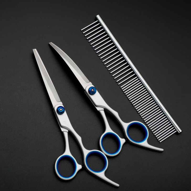 Директни продажби от фабриката Професионални ножици за подстригване на кучешка козина Извити ножици Стрижане на кучешки плюшени мечета Фризьорски инструменти за красота Ножици за домашни любимци