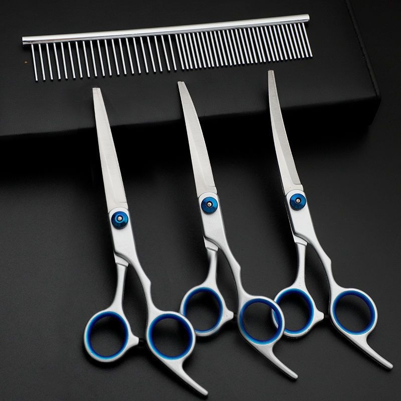 Директни продажби от фабриката Професионални ножици за подстригване на кучешка козина Извити ножици Стрижане на кучешки плюшени мечета Фризьорски инструменти за красота Ножици за домашни любимци