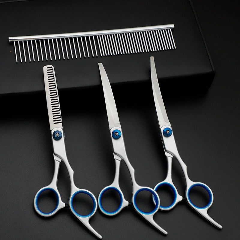 Директни продажби от фабриката Професионални ножици за подстригване на кучешка козина Извити ножици Стрижане на кучешки плюшени мечета Фризьорски инструменти за красота Ножици за домашни любимци