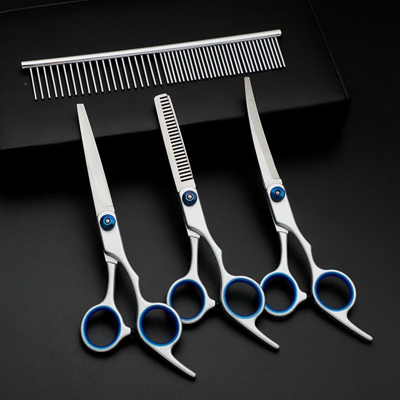 Директни продажби от фабриката Професионални ножици за подстригване на кучешка козина Извити ножици Стрижане на кучешки плюшени мечета Фризьорски инструменти за красота Ножици за домашни любимци